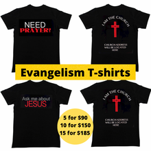 Load image into Gallery viewer, Evangelism T-shirts (black bundle of 5)
