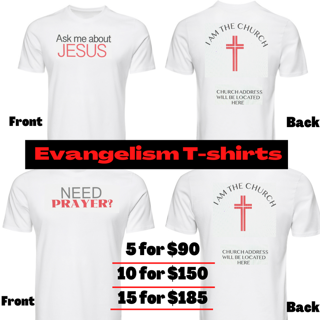 Evangelism T-shirts (white bundle of 10)