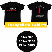 Load image into Gallery viewer, Evangelism T-shirts (black bundle of 5)
